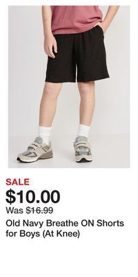 Old Navy Old navy breathe on shorts for boys (at knee) offer