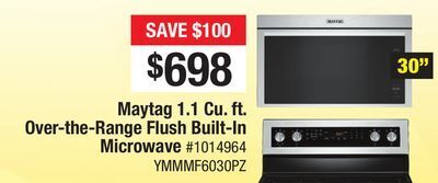 Bad Boy Superstore Maytag 1.1 cu. ft. over-the-range flush built-in microwave offer