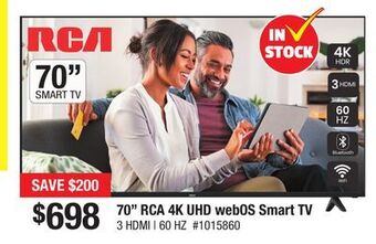 Bad Boy Superstore 70 rca 4k uhd webos smart tv offer