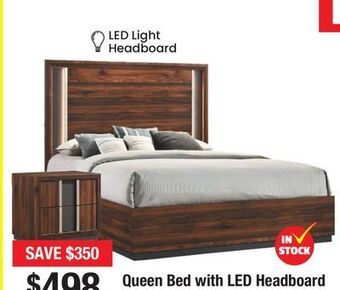 Bad Boy Superstore Queen bed with led headboard offer