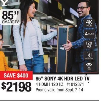 Bad Boy Superstore 85 sony 4k hdr led tv offer