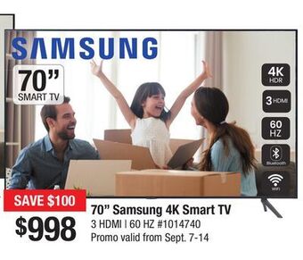 Bad Boy Superstore 70 samsung 4k smart tv offer