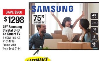 Bad Boy Superstore 75 samsung crystal uhd crystal uhd 4k smart tv offer