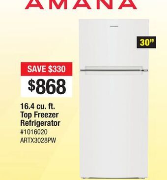 Amana 16.4 cu. ft. top freezer refrigerator