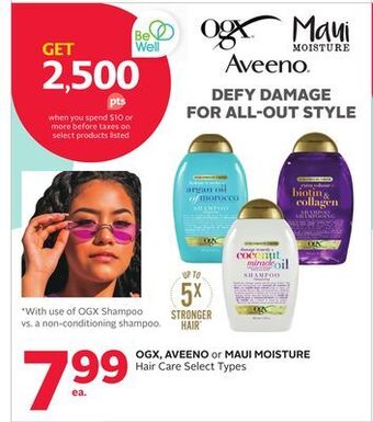 Rexall Ogx, aveeno or maui moisture hair care offer