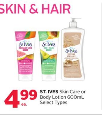Rexall St. ives skin care or body lotion offer