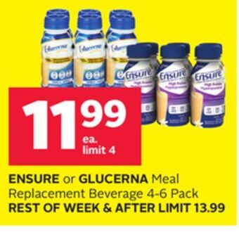 Rexall Ensure or glucerna meal replacement beverage offer