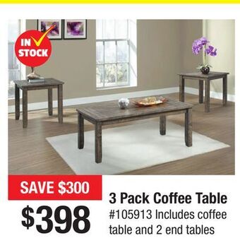 Bad Boy Superstore 3 pack coffee table offer