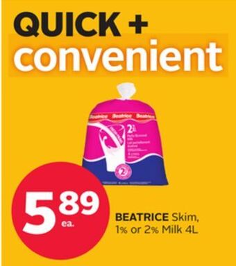 Rexall Beatrice skim, 1% or 2% milk offer