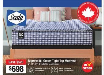 Bad Boy Superstore Sealy repreve r1 queen tight top mattress offer