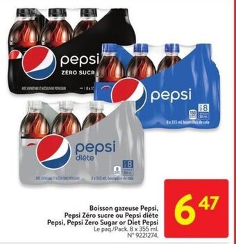 Walmart Pepsi, Pepsi Zero Sugar or Diet Pepsi 8 x 355 ml. offer