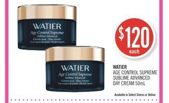 Shoppers Drug Mart Watier age control supreme sublime advanced day cream offer