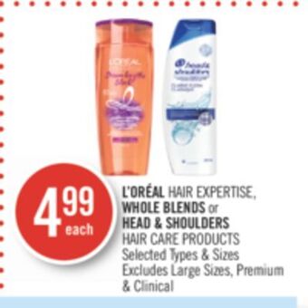 Shoppers Drug Mart L'oréal hair expertise, whole blends or head & shoulders hair care products offer