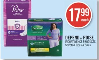 Shoppers Drug Mart Depend or poise incontinence products offer