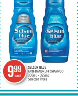 Shoppers Drug Mart Selsun blue anti-dandruff shampoo offer