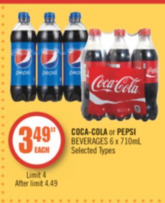 Shoppers Drug Mart Coca-cola or pepsi beverages offer