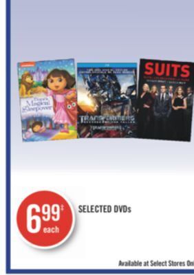 Shoppers Drug Mart Selected dvds offer