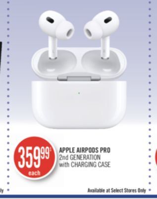 Shoppers Drug Mart Apple airpods pro 2nd generation with charging case offer