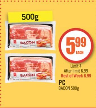Shoppers Drug Mart Pc bacon offer