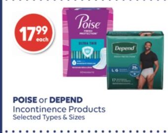 Shoppers Drug Mart Poise or depend incontinence products offer