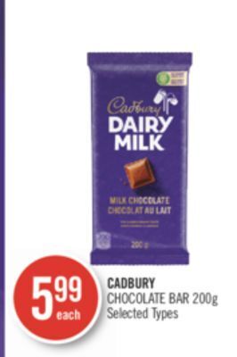 Shoppers Drug Mart Cadbury chocolate bar offer