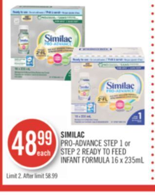 Shoppers Drug Mart Similac pro-advance step 1 or step 2 ready to feed offer