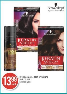 Shoppers Drug Mart Keratin color or root retoucher hair colour offer