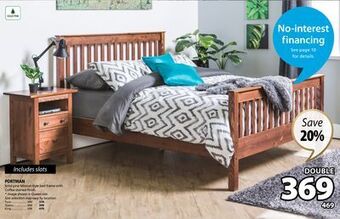 JYSK Portman solid pine mission style bed frame with coffee stained finish offer