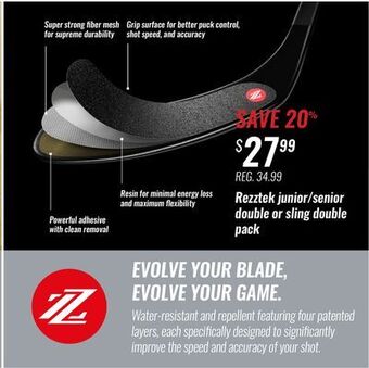 Hockey Life Rezztek junior/senior double or sling double pack offer