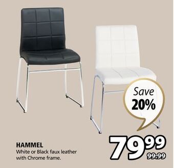 JYSK Hammel white or black faux leather with chrome frame offer