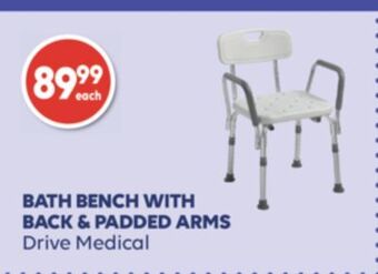 Wellwise by Shoppers Bath bench with back & padded arms offer