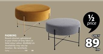 JYSK Padborg round ottoman upholstered offer