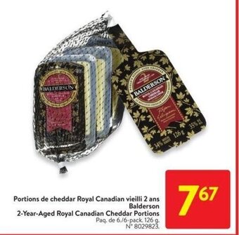 Walmart Balderson 2-Year-Aged Royal Canadian Cheddar Portions 126 g offer