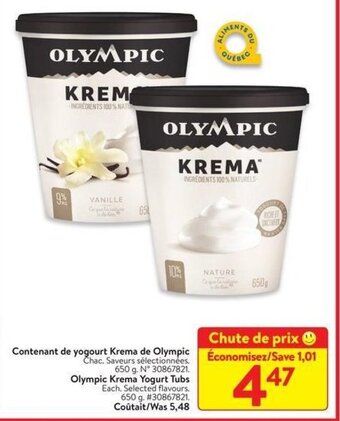 Walmart Olympic Krema Yogurt Tubs 650 g offer