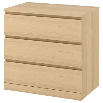 IKEA Malm 3-drawer chest, white stained oak veneer, 31 1/2x30 3/4 offer