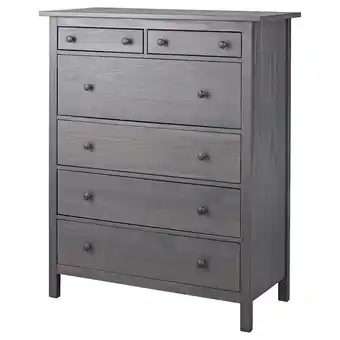 IKEA Hemnes 6-drawer chest, dark gray stained, 42 1/2x51 5/8 offer