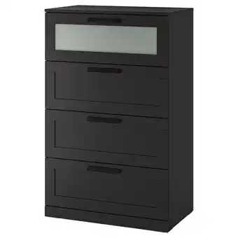 IKEA Brimnes 4-drawer dresser, black/frosted glass, 30 3/4x48 7/8 offer