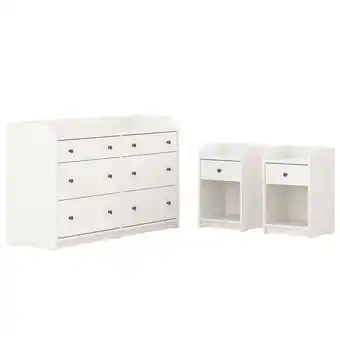 IKEA Hauga bedroom furniture, set of 3, white offer