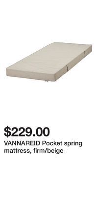 IKEA Vannareid pocket spring mattress, firm/beige offer