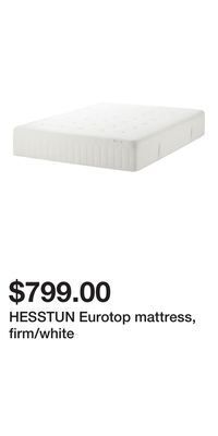 IKEA Hesstun eurotop mattress, firm/white offer