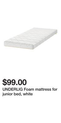 IKEA Underlig foam mattress for junior bed, white offer