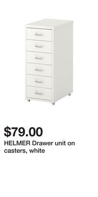 IKEA Helmer drawer unit on casters, white offer