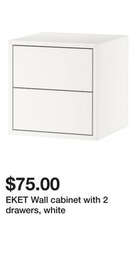 IKEA Eket wall cabinet with 2 drawers, white offer