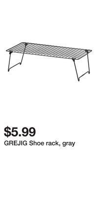 IKEA Grejig shoe rack, gray offer