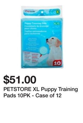 Dollarama Petstore xl puppy training pads 10pk - case of 12 offer