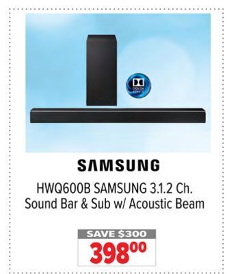2001 Audio Video Samsung 3.1.2 ch. sound bar & sub w/ acoustic beam offer