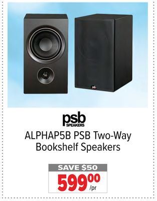 2001 Audio Video Psb two-way bookshelf speakers offer