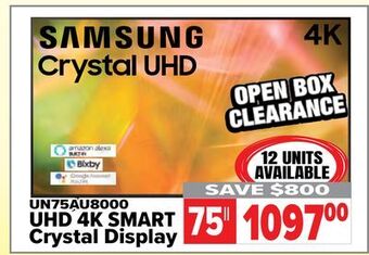 2001 Audio Video Samsung 75 uhd 4k smart crystal display tv offer