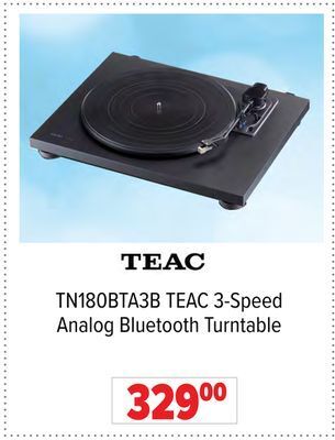 2001 Audio Video Teac 3-speed analog bluetooth turntable offer