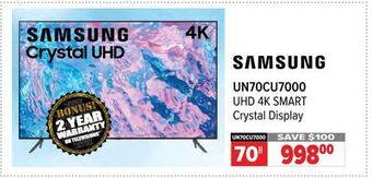 2001 Audio Video Samsung 70 uhd 4k smart crystal display offer